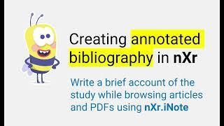 Create annotated bibliography document with nXr