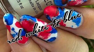 Quick 4th Of July Squishy Smooshy Nail Design 2024 | Easy- for beginners