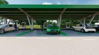 Electric car charger carport design