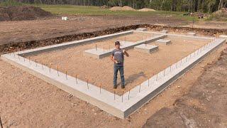 Forming and Pouring The Concrete Footings - Building My Log Home Pt. 24