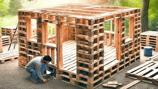 From Abandoned Pallets into a Stunning Forest Cabin | by @lesnoy_craft8607