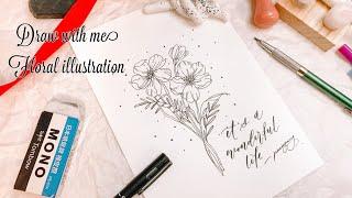 HOW TO＊ 跟我一起畫花朵插圖 Draw floral illustrations with me