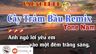 Karaoke Cây Trâm Bầu Remix - Tone Nam || Nhạc Sống