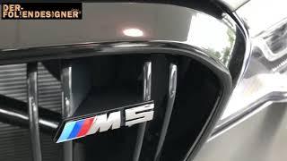 BMW M5, 2018, grau matt, Chrom schwarz glänzend foliert