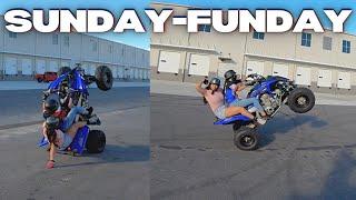 GIRLFRIEND WHEELIES ON QUAD WITH FRIEND | SUNDAY FUNDAY | Mr2Moto