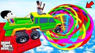 FRANKLIN TRIED MYSTERY TUBE PARKOUR JUMP RAMP CHALLENGE GTA 5 | SHINCHAN and CHOP