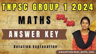 Tnpsc Group 1 Prelims 2024 | Maths Answer key |