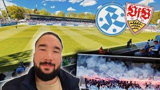 STADTDERBY  KICKERS FANS MIT PYRO  SV Stuttgarter Kickers vs VfB Stuttgart II | Stadionvlog ️