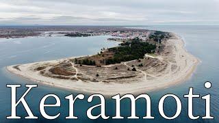 Keramoti, Kavala, Greece in winter 2023 - by drone [4K]. #ferries