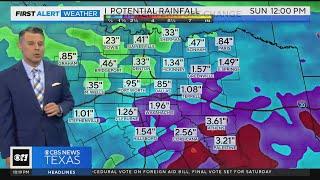 Rounds of rain Saturday in North Texas