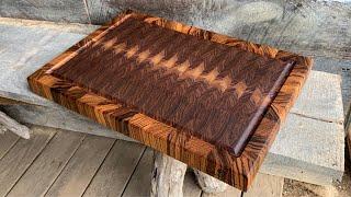 Walnut and Zebrawood End Grain Cutting Board **Functional ART  4K