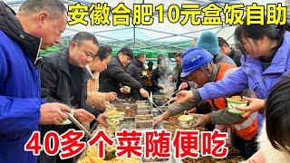 安徽合肥10元盒饭自助，40多个菜随便吃，老板称做人不能心太黑 #麦总去哪吃