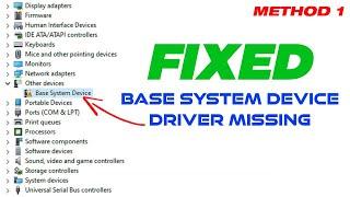 Fix Missing "Base System Device Driver" In Windows | Method 1