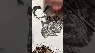 Скетчинг Pentel Color Brush. Портрет без построения