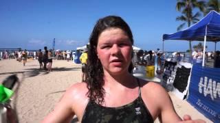 Becca Mann - Interview 2014 Waikiki Rough Water Swim - takeitlive.tv