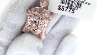 10K Rose Gold Diamond Jesus Piece Pendant | Micro Hip Hop Jewelry