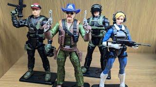 GI JOE CLASSIFIED haslab Dragonfly figures WILD BILL, RIPCORD, CRAZY LEGS, GLENDA.  in hand look