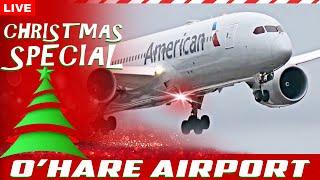 LIVE HO HO HO!! CHRISTMAS DAY AIRPORT ACTION at CHICAGO O'HARE | AVGEEK ORD PLANE SPOTTING