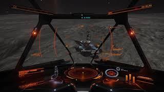 Elite Dangerous: Using a Fighter to Destroy Turrets on Base Before Scanning The Data Point