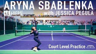 Aryna Sabalenka | Court Level Practice with Jessica Pegula