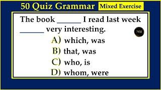 50 Quiz Grammar | English Mixed Test | English All Tenses Mixed Quiz | No.1 Quality English