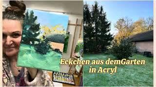 Zeit im Studio | Kleines Eckchen im Garten in Acryl | Suses Art