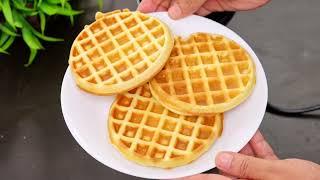 Eggless Waffle in 5 min | सिर्फ घर के सामान से बाजार जैसे Waffle | How to Make Waffle|Kabitaskitchen