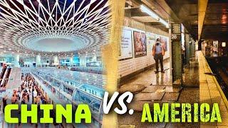 How is the experience of riding a subway in America Vs. China