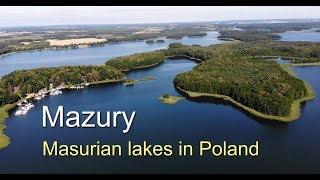 Mazury z lotu ptaka. Masurian Lakes 4K in Poland. Wakacje 2022 w Polsce.