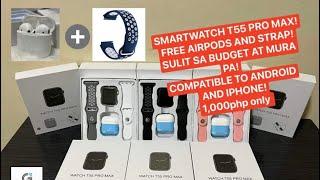 SMARTWATCH T55 PRO MAX + AIRPODS | Gadgitech ph.