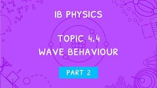IB Physics Topic 4.4 (Part 2): Wave Behaviour - Diffraction