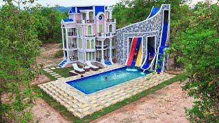 [Full Videos]Build Creative Modern Water Slide Park &Underground Swimming Pool With Beautiful Villa