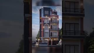 5 Aana plot. 5 storeyed residential building. Classical exterior design.