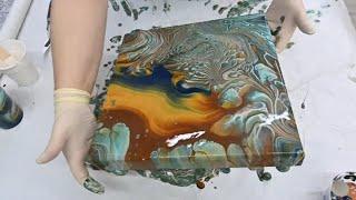 (676) Phantasy acrylic pour ~ Straight pour and marbles ~ Fluid art ~ Acrylic pouring tutorial