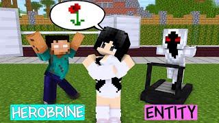 POOR HEROBRINE vs HANDSOME ENTITY - Love Story Minecraft Animation