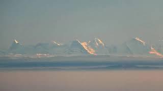 Alpes bernoises et Mont Blanc, depuis le Ballon d'Alsace. le 4 décembre 2019