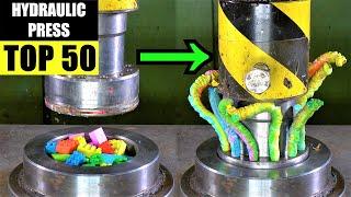 TOP 50 BEST Hydraulic Press WORM Moments | Satisfying Crushing Compilation