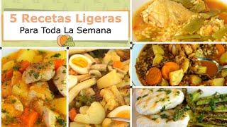 Menú con 5 Recetas Ligeras Completas y Económicas para toda la Semana