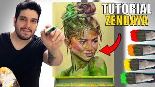 TUTORIAL Retrato en ACRILICOS - ZENDAYA