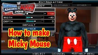 WWE SVR2k11 - Mickey Mouse Caw Creation Tutorial | PPSSPP | PSP