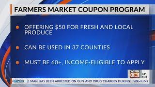 Farmers market coupons offered to low-income Illinois seniors