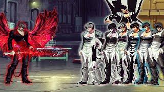 [KOF Mugen] Blood Orochi Iori LV 2 Vs 8 Ultimate White Flame Iori Yagami Team | 1 Vs 8