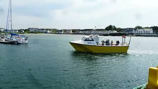 Islay Sea Adventures tour boat returns to Port Ellen Marina Harbour on Islay Argyll Scotland  3.6.22