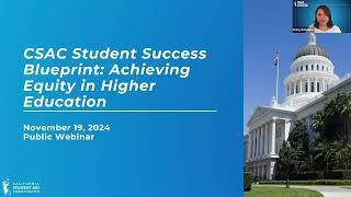 November 19 CSAC Student Success Blueprint Webinar