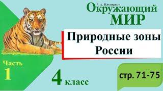 Природные зоны России. Окружающий мир. 4 класс, 1 часть. Учебник А. Плешаков стр. 71-75