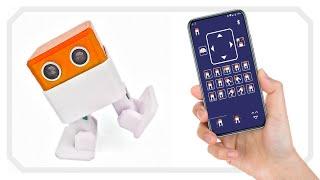 Control Otto DIY robot with our Bluetooth App, for Android and iOS, compatible with Arduino devices