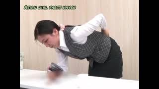 Japanese girl farting loudly at work