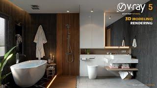 Bathroom interior Design | Vray 5 Sketchup interior  #29