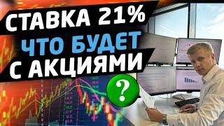 ОБЗОР РЫНКОВ. Ставка ЦБ 21%. Что будет с акциями России?