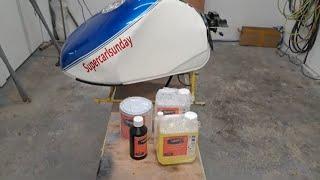 Tankroxx fuel tank sealer, Suzuki srad, preparation for the Gold Cup.